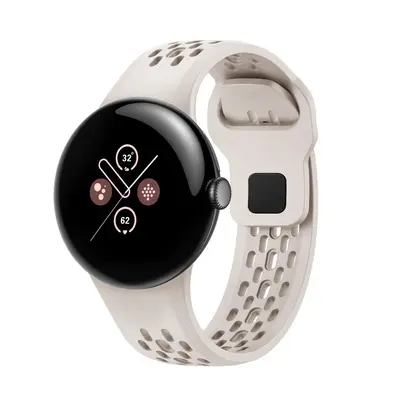 Breathable Hollow-Hole Silicone Watch Band for Google Pixel Watch 3/4 - 7