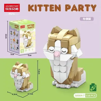 Cute Cat Assembly Building Block Set, Educational Toy for Children - 12