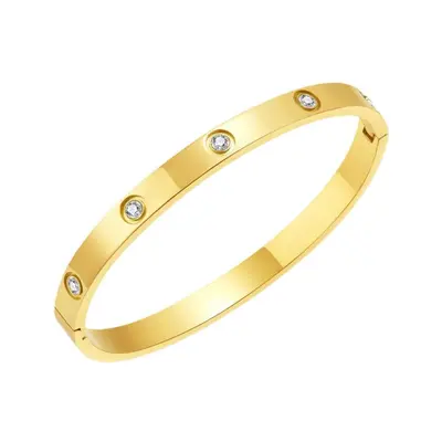 Stainless steel bracelet for women, premium electroplating silver bracelet, Korean star design, non-fading, niche style, open bracelet.