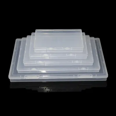 Dikdörtgen plastik kutu PP şeffaf kutu kare ambalaj plastik kutu flip-top büyük depolama düz kutu sınır ötesi 1.7cm