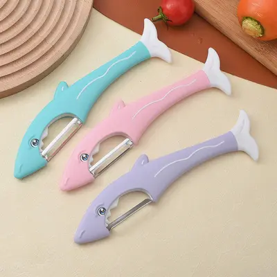 Shark-design vegetable peeler, stainless steel - 2