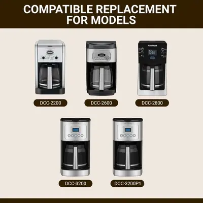 14 fincanlık kahve makinesi sürahisi, Cuisinart DCC-3200/2600 uyumlu, borosilikat cam