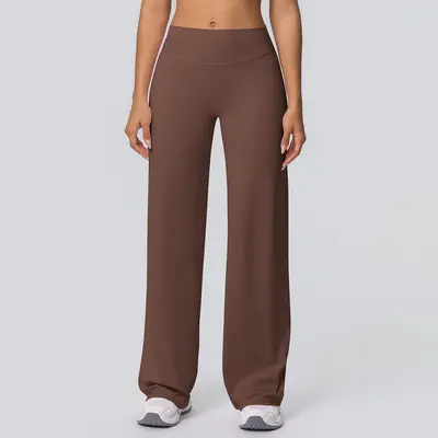 High-Waist Yoga Flared Pants, Double-Sided Brushed Fabric, Breathable - 7