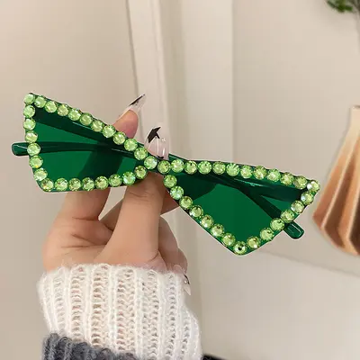 Rhinestone Bow Colorful Small Frame Party Sunglasses - 11