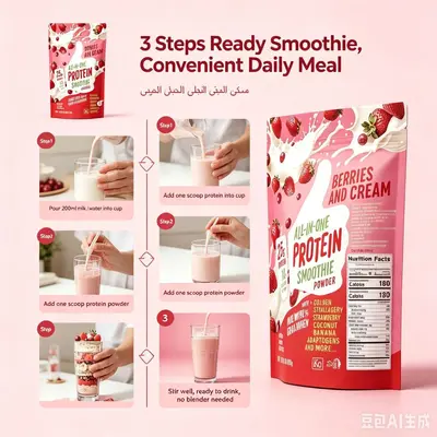 浆果奶油蛋白奶昔粉 All In One Protein Smoothie 草饲乳清胶原
