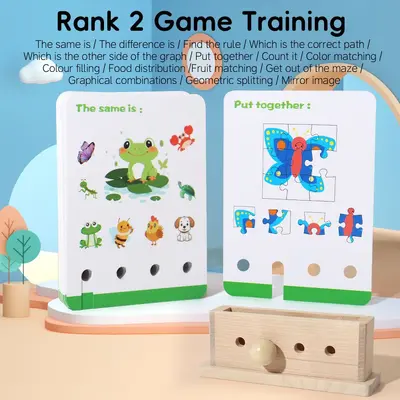Wooden Children's Logic Game, Geometric Shape and Color Learning Toy - 10
