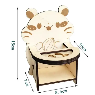 Hamster Dining Table and Chair Set, Solid Wood, Small Pet Decoration - 8