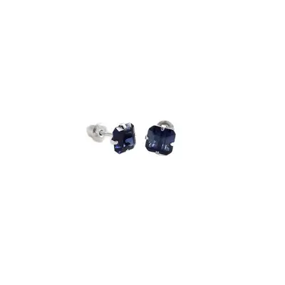Robinia natural blue sapphire stud earrings, S925 sterling silver - 5