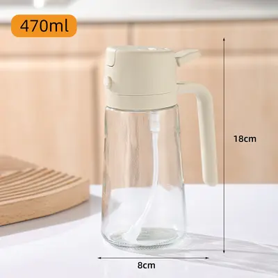 Glass Oil Bottle with Spray Function for Kitchen, 2-in-1 Dispenser - 7