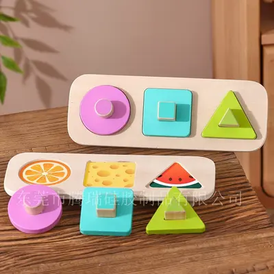 Baby Educational Early Learning Shape Matching Toys Child Color Sensory Montessori Teaching Aids Wooden Hand-Carved Board