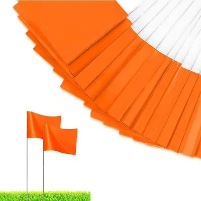 Customizable Colored PVC Signal Marker Flags with Wire