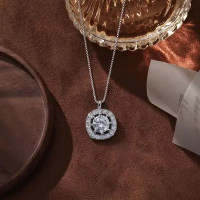 999 Silver Square Sugar Necklace Women Lightweight Luxury - 5