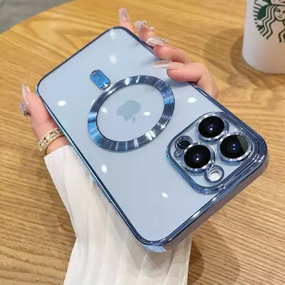 iPhone 18 Pro Max Elektrokaplama CD Desenli Kılıf, MagSafe Uyumlu - 12