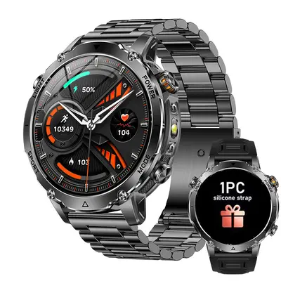 AK106 Смарт-часы для трансграничной торговли 1400мАч с большим аккумулятором, функцией Bluetooth-звонков, фонариком, уличные влагозащищённые (IP-защита от воды, пыли и ударов) смарт-часы
