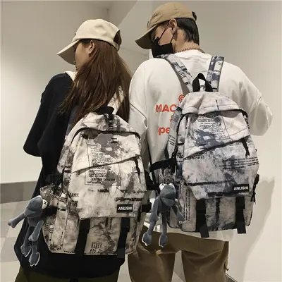 Школьный рюкзак для мальчиков 2023 new Korean Version Harajuku большой вместимости рюкзак для учениц средней школы женский в японском стиле INS модный крутой рюкзак