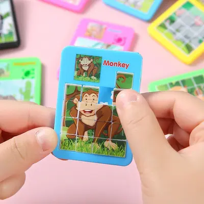 Animal Sliding Puzzle Huarong Dao 16-Grid Maze Educational Toy for Kids - 5