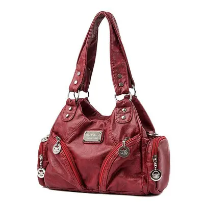 Retro Soft Leather Motorcycle Crossbody Bag for Women - 7