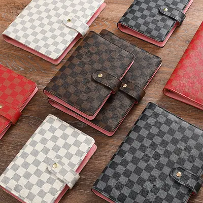 A5 A6 Leather-Cover Grid Loose-Leaf Notebook, Multifunctional