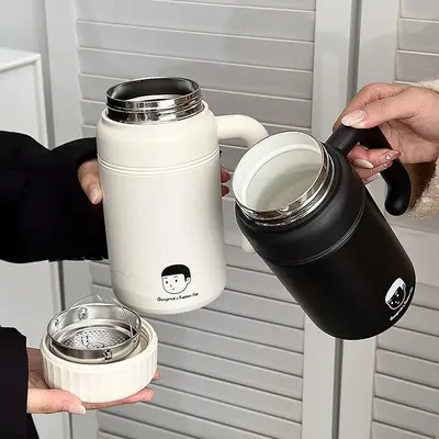 Ceramic Liner Insulated Cup, Stainless Steel, 1000ml, With Handle