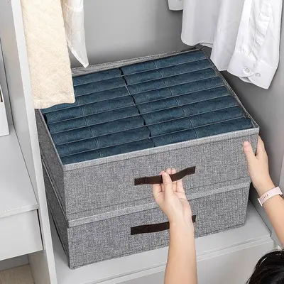 Foldable Double-Row Pants Storage Box