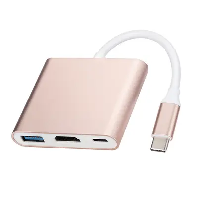 Tip-C HDMI üçü bir arada genişletici 4K adaptör kablosu cep telefonu dizüstü dönüştürücü HD kablo yerleştirme istasyonu - 8