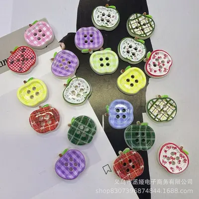 Colourful Retro Plaid DIY Decorative Buttons, Mixed Pack - 9