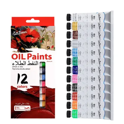 Yağlı boya seti 12 renk, 12ml, öğrenci sanat - 6