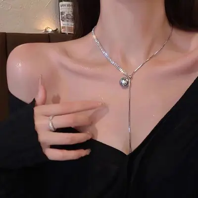 Women's necklace, fashionable and unique accessory, sweet and cool collarbone chain, versatile for sweatshirts and sweaters. - 10