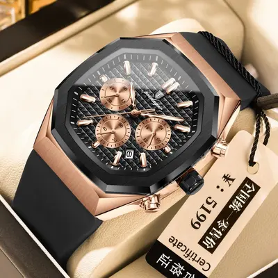POEDAGAR Herrenuhr, wasserdicht, Chronograph - 10