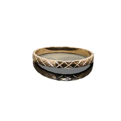 Coco diamond pattern bracelet, narrow and wide band options, rose gold