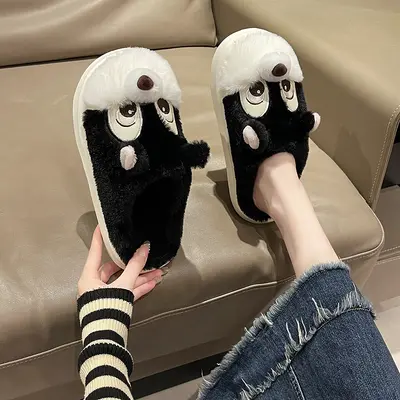Cartoon Squirrel Winter Cotton Indoor Slippers