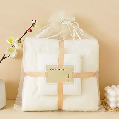 Mercan velvet towel mother-child set, more absorbent than pure cotton bath towel, two-piece set, soft and skin-friendly bath towel. - 9