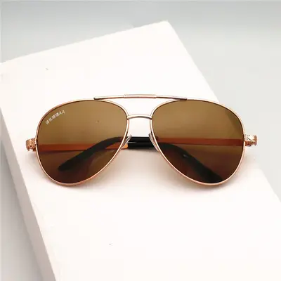 Large Square Sunglasses, Crystal Flat Lens, Full Metal Frame - 11