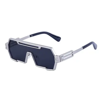 Retro Steampunk Irregular Sunglasses for Men with UV Protection - 8