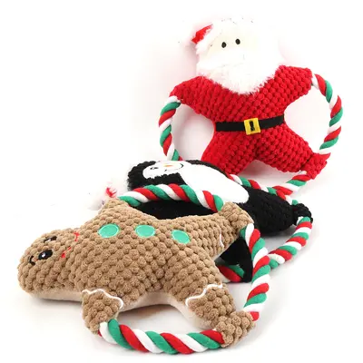 Peluş Sesli Noel Temalı Köpek Oyuncağı - 5