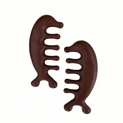 Fünfzackiger Kopfhaut-Massagekamm mit Gua-Sha-Design