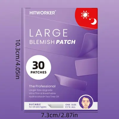Cross-border Exclusive 30pcs Tea Tree Essential Oil Acne Patches Gentle Thin Breathable Transparent Large Size Acne Patches