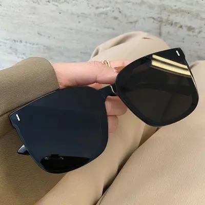 Metal Frame Polarized Sunglasses, Black
