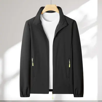 Stand-Collar Long-Sleeve Windproof Thin Windbreaker Jacket - 13