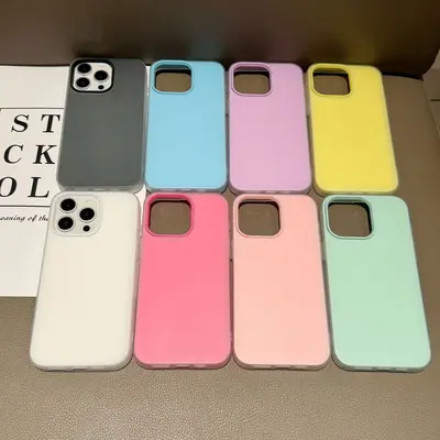 Apple 18 gel phone case, drop-resistant, solid color options