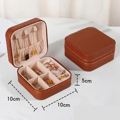 Cross-border jewelry storage box, portable jewelry box for travel, compact ring packaging, decorative bracelet, ready stock from manufacturer - 11