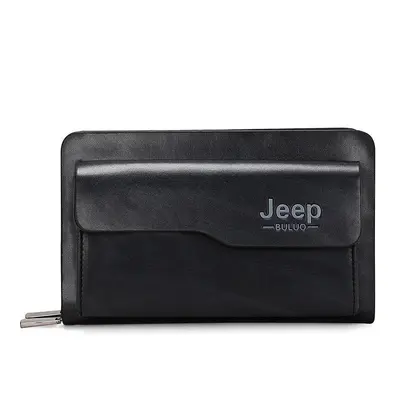 Men's Clutch Bag, Large Capacity Zip Long Wallet, PU Leather - 7