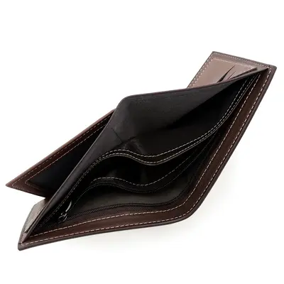 Men's Short Wallet, Multi-Card Slots, Zipper Coin Compartment - 4