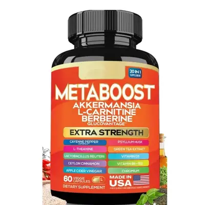 现货 tk跨境亚马逊热卖 METABOOST代谢增强身体补充剂胶囊60粒