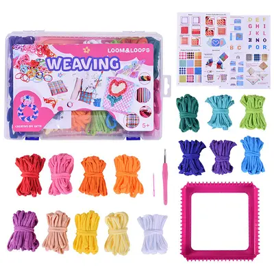 Neuer elastischer Seilstrick-Websatz für Außenhandel und grenzüberschreitenden Handel, pädagogisches Handwerk-DIY-Kinderweb-Spielzeugset - 7