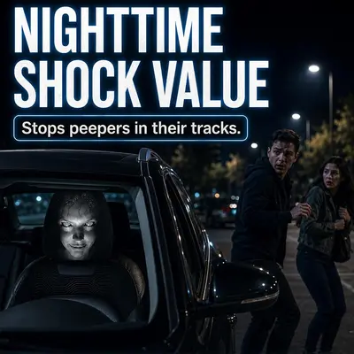 Elastischer Autokopfstützenbezug mit Porträtdruck, Halloween