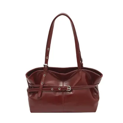 Women's Large Capacity Retro Tote Bag with Single Shoulder Strap - 9