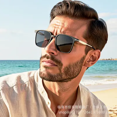 Polarized Men's Driving Sunglasses, Ultra-Light Square Frame - 4