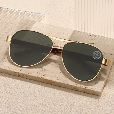 Men's Crystal Glass Sunglasses for Driving, Plain Lens