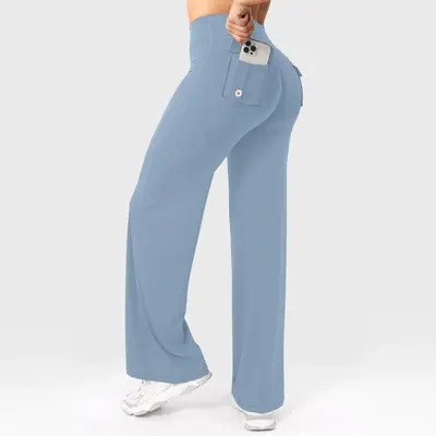 Highwaist-Yogahose mit Rückentasche mit Klappe, hochelastisch - 9